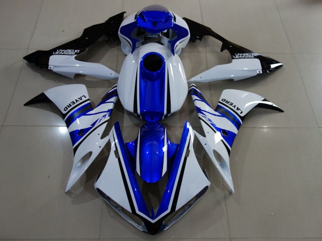 2004-2006 Gloss White and Blue Yamaha R1 Fairings 2004-2006 Gloss White and Blue Yamaha R1 Fairings