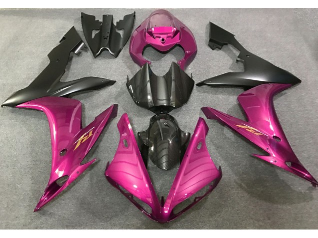 2004-2006 Hot Pink and Carbon Style Yamaha R1 Fairings 2004-2006 Hot Pink and Carbon Style Yamaha R1 Fairings
