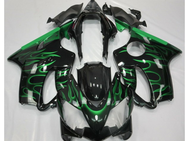 2004-2007 Light Green Flame Honda CBR600 F4i Fairings 2004-2007 Light Green Flame Honda CBR600 F4i Fairings