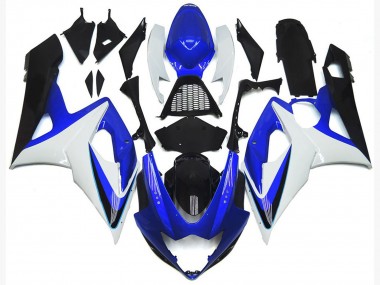 Best Aftermarket 2005-2006 Gloss Blue and White with red Suzuki GSXR 1000 Fairings