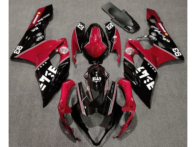 2005-2006 Gloss Red and Black Custom Suzuki GSXR 1000 Fairings