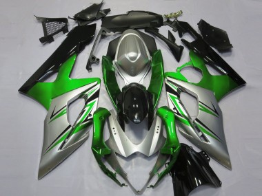 2005-2006 Green Silver and Black Suzuki GSXR 1000 Fairings