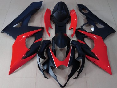 2005-2006 Matte Black & Red Suzuki GSXR 1000 Fairings