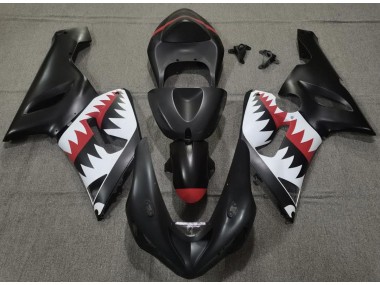 Best Aftermarket 2005-2006 Matte Black Shark Kawasaki ZX6R Fairings