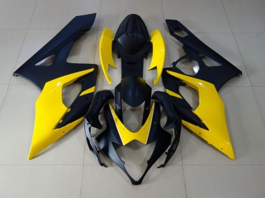 Best Aftermarket 2005-2006 Matte Black & Yellow Suzuki GSXR 1000 Fairings