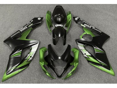 2005-2006 Matte Black and Green Suzuki GSXR 1000 Fairings