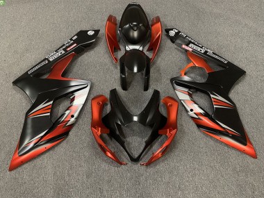 2005-2006 Matte Black and Orange Suzuki GSXR 1000 Fairings