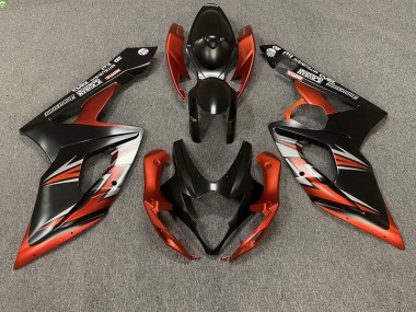 Best Aftermarket 2005-2006 Matte Black and Orange Suzuki GSXR 1000 Fairings