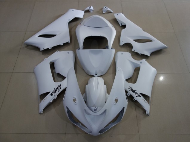 2005-2006 Matte White Kawasaki ZX6R Fairings 2005-2006 Matte White Kawasaki ZX6R Fairings