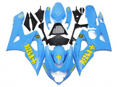 Best Aftermarket 2005-2006 White Blue with Yellow Rizla Suzuki GSXR 1000 Fairings