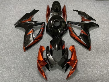 Best Aftermarket 2006-2007 Black and Burnt Orange Suzuki GSXR 600-750 Fairings