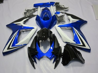 2006-2007 Blue Black and White Suzuki GSXR 600-750 Fairings