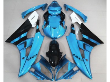 Best Aftermarket 2006-2007 Gloss Light Blue and Black Yamaha R6 Fairings