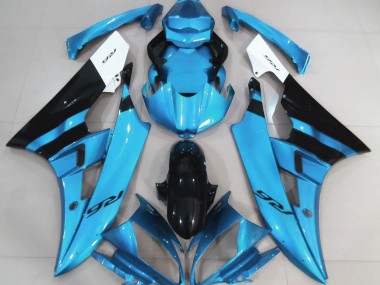 2006-2007 Gloss Light Blue and Black Yamaha R6 Fairings
