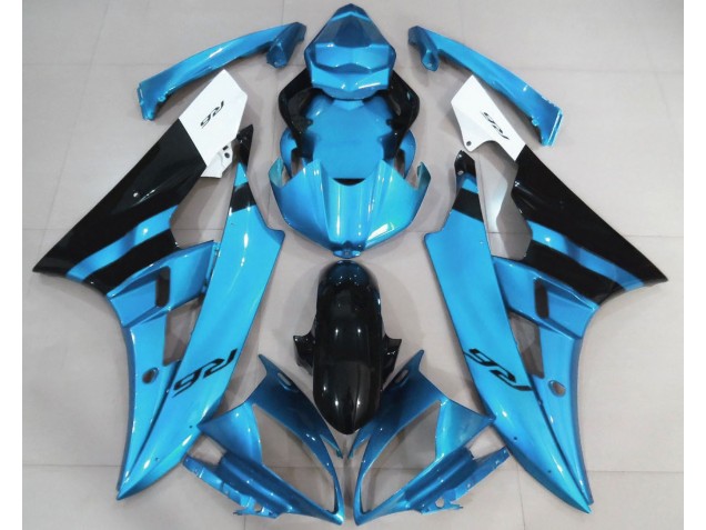 2006-2007 Gloss Light Blue and Black Yamaha R6 Fairings 2006-2007 Gloss Light Blue and Black Yamaha R6 Fairings