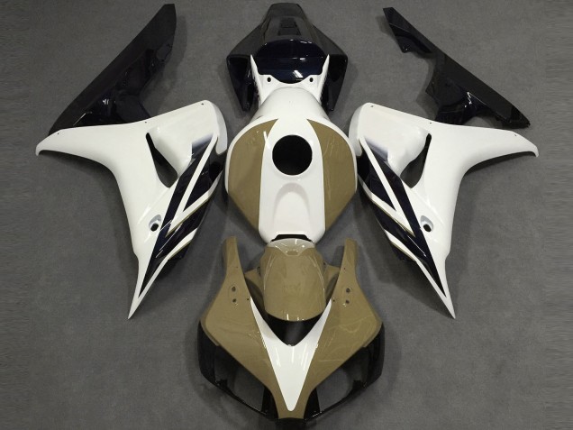 2006-2007 Gloss White Tan Black Honda CBR1000RR Fairings 2006-2007 Gloss White Tan Black Honda CBR1000RR Fairings