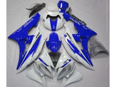 Best Aftermarket 2006-2007 Gloss White and Blue Yamaha R6 Fairings