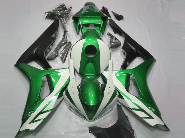 2006-2007 Gloss White and Green Honda CBR1000RR Fairings 2006-2007 Gloss White and Green Honda CBR1000RR Fairings
