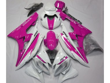Best Aftermarket 2006-2007 Gloss White and Pink Yamaha R6 Fairings
