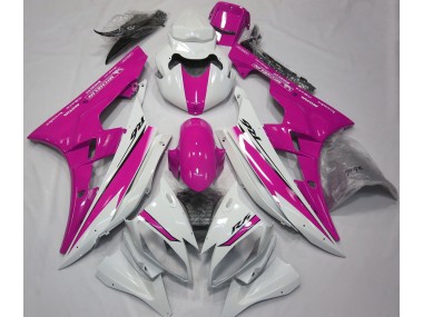 2006-2007 Gloss White and Pink Yamaha R6 Fairings