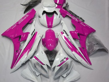 2006-2007 Gloss White and Pink Yamaha R6 Fairings