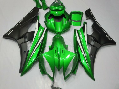 2006-2007 Green Black and White Yamaha R6 Fairings