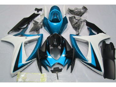 2006-2007 Light Blue & White Suzuki GSXR 600-750 Fairings