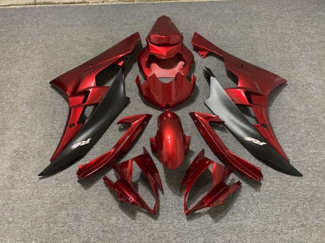 2006-2007 Maroon and Black Yamaha R6 Fairings