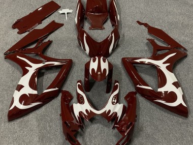 2006-2007 Maroon and White Suzuki GSXR 600-750 Fairings