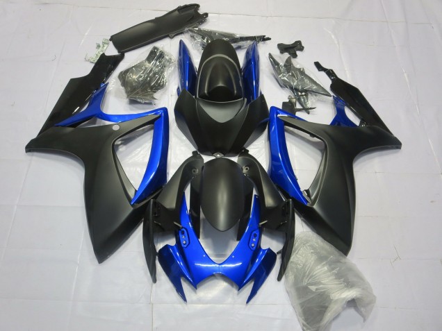 2006-2007 Matte Black Gloss Blue Suzuki GSXR 600-750 Fairings 2006-2007 Matte Black Gloss Blue Suzuki GSXR 600-750 Fairings