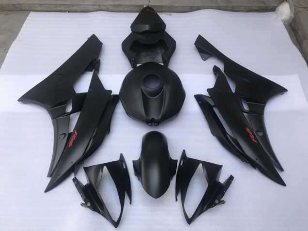 2006-2007 Matte Black Plain Yamaha R6 Fairings 2006-2007 Matte Black Plain Yamaha R6 Fairings