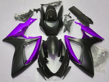 2006-2007 Matte Black & Purple Suzuki GSXR 600-750 Fairings