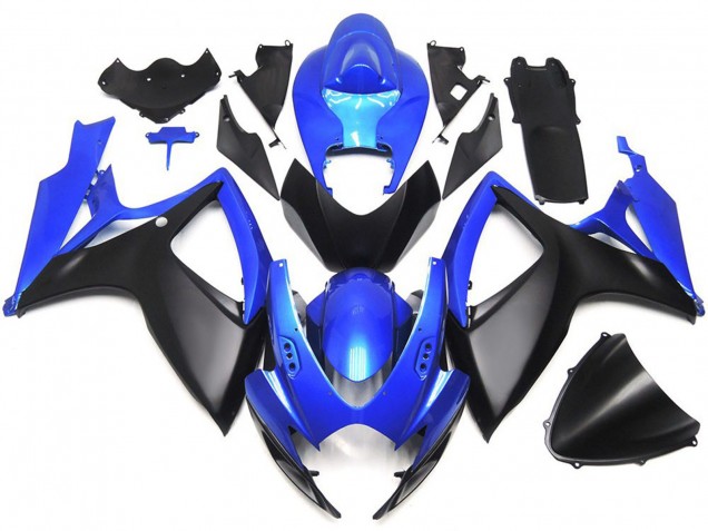 2006-2007 Matte Black and Blue OEM Custom Style Suzuki GSXR 600-750 Fairings 2006-2007 Matte Black and Blue OEM Custom Style Suzuki GSXR 600-750 Fairings