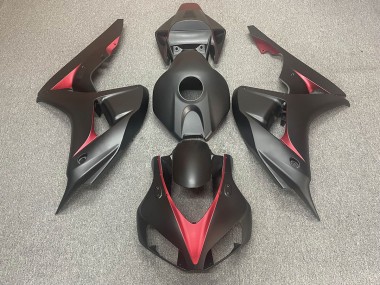 2006-2007 Matte Black and Red Honda CBR1000RR Fairings