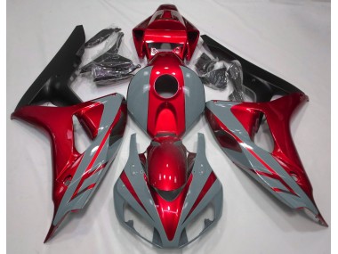 2006-2007 Nardo Grey and Red Honda CBR1000RR Fairings