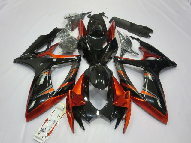 2006-2007 Orange and Black Suzuki GSXR 600-750 Fairings