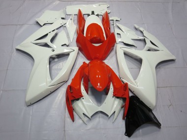 Best Aftermarket 2006-2007 Orange and White Suzuki GSXR 600-750 Fairings