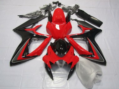 2006-2007 Red Black and Grey Suzuki GSXR 600-750 Fairings