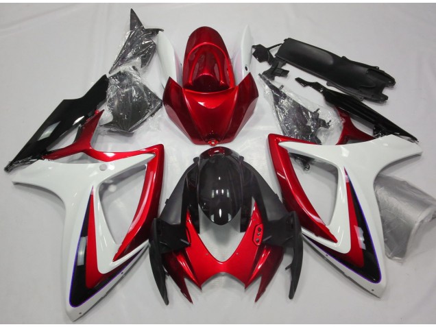2006-2007 Red & White Debadged Suzuki GSXR 600-750 Fairings 2006-2007 Red & White Debadged Suzuki GSXR 600-750 Fairings