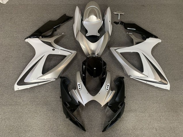 2006-2007 Silver White OEM Style Suzuki GSXR 600-750 Fairings 2006-2007 Silver White OEM Style Suzuki GSXR 600-750 Fairings