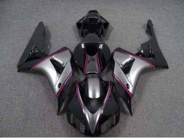 2006-2007 Silver with Pink Pin Stripe Honda CBR1000RR Fairings