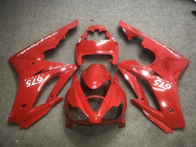 2006-2008 Red with White Decals Triumph Daytona 675 Fairings 2006-2008 Red with White Decals Triumph Daytona 675 Fairings