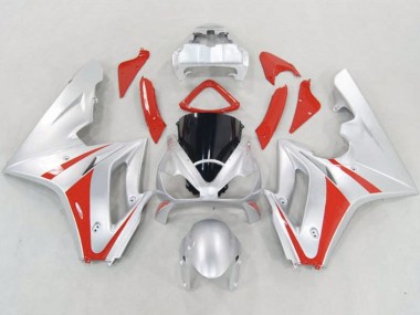 Best Aftermarket 2006-2008 Silver and Red Triumph Daytona 675 Fairings