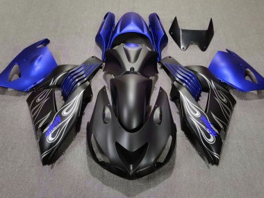 Best Aftermarket 2006-2011 Matte Black and Blue Kawasaki ZX14R Fairings