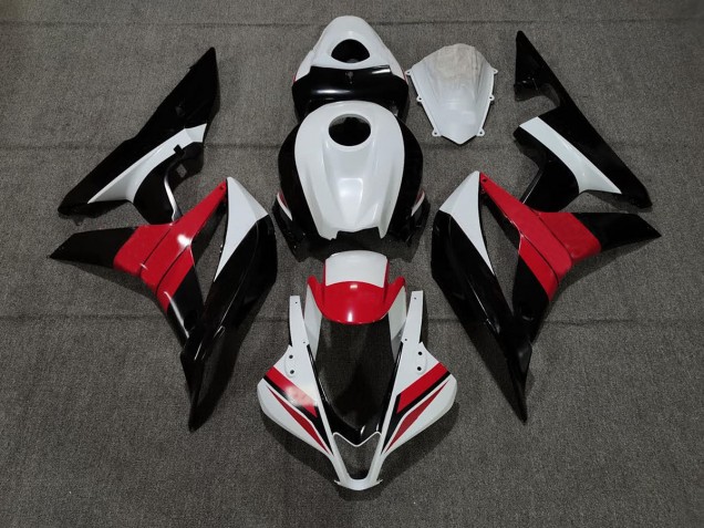 2007-2008 Black White and Red Honda CBR600RR Fairings