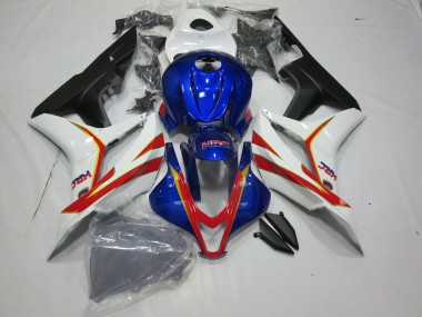 2007-2008 Deep Blue White and Red HRC Honda CBR600RR Fairings