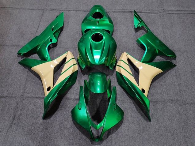 2007-2008 Emerald Green and Tan Honda CBR600RR Fairings 2007-2008 Emerald Green and Tan Honda CBR600RR Fairings