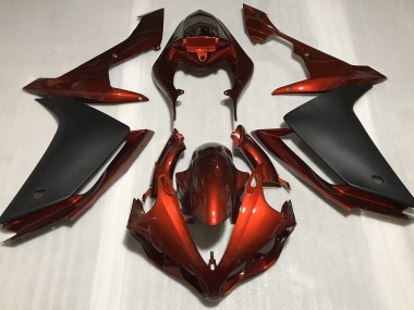 2007-2008 Gloss Dark Orange & Black Yamaha R1 Fairings