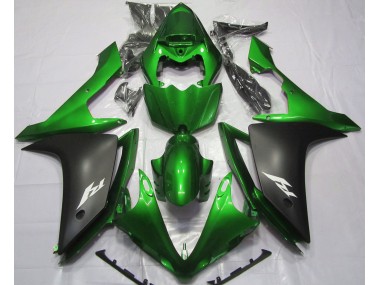 2007-2008 Gloss Green and Black Yamaha R1 Fairings