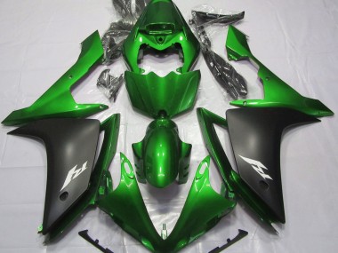 2007-2008 Gloss Green and Black Yamaha R1 Fairings